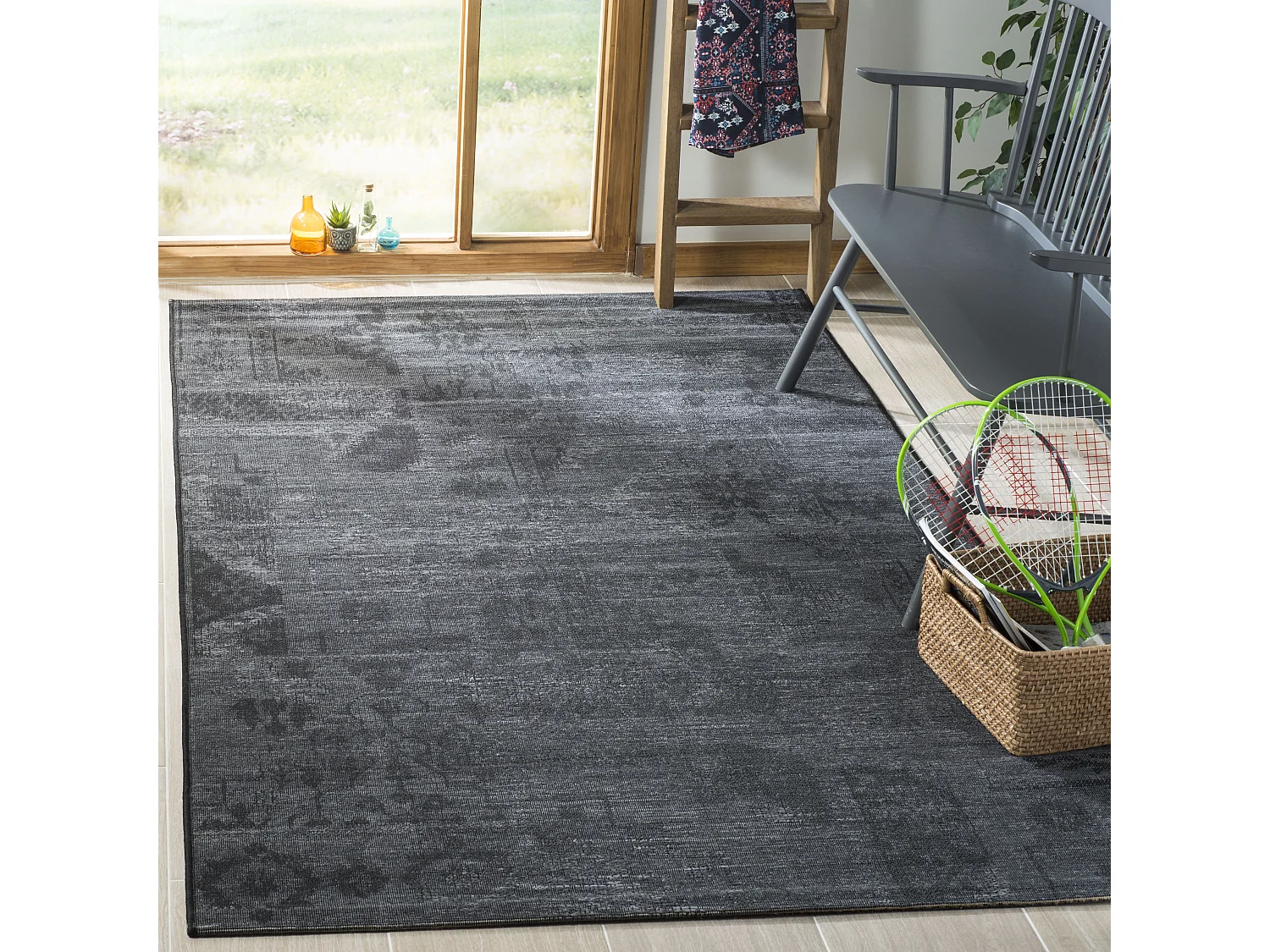 Tapis Noir/Gris 122 X 183 cm - Salam