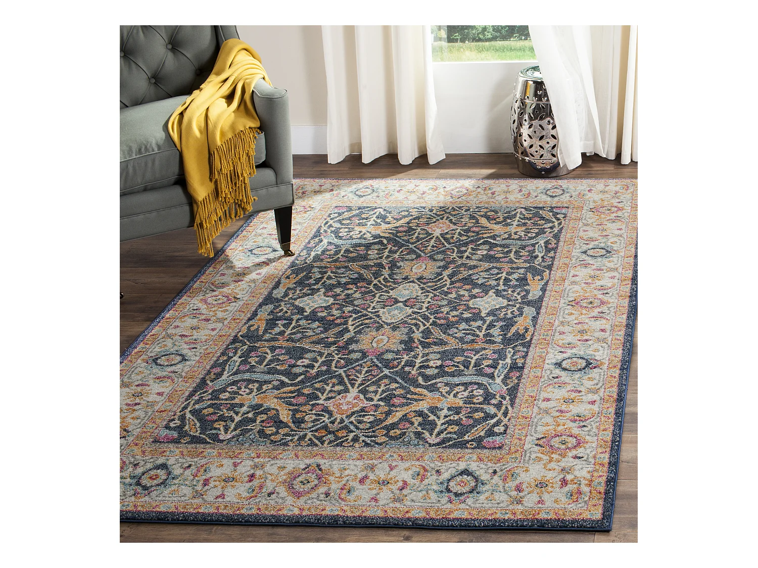 Tapis Bleu/Neutre 155 X 229 cm - Melvina