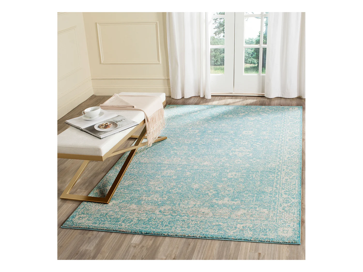 Tapis Bleu/Neutre 122 X 183 cm - Rhea