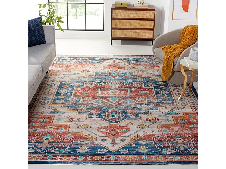 Tapis Bleu/Rouge 152 X 244 cm - Mirella