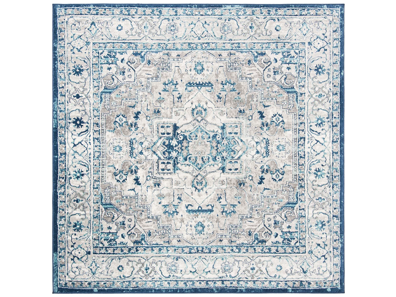 Tapis Gris/Bleu 201 X 201 cm - Russo