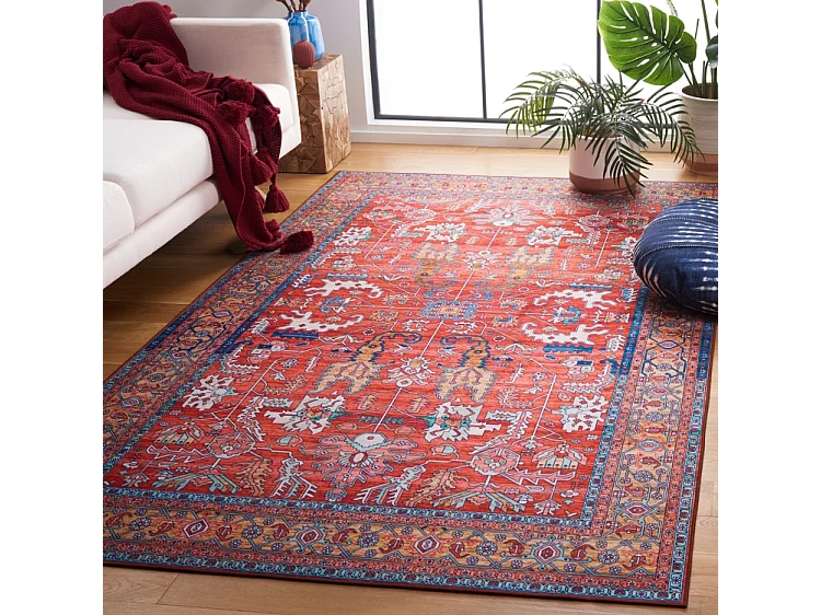 Tapis Rouge/Bleu 122 X 183 cm - Fiora