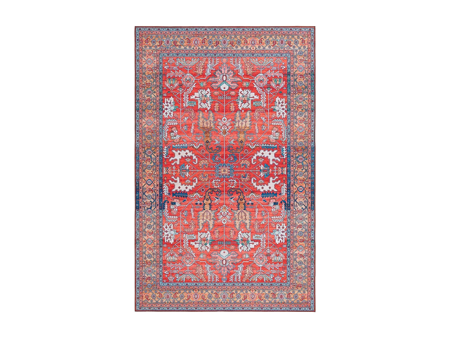 Tapis Rouge/Bleu 122 X 183 cm - Fiora