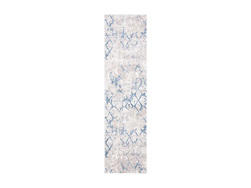 Tapis Gris clair/Bleu 66 X 122 cm - Léa