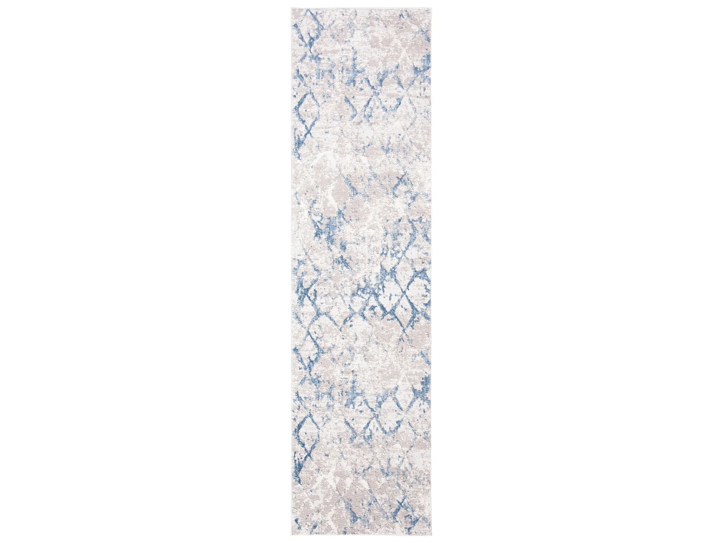 Tapis Gris clair/Bleu 66 X 122 cm - Léa