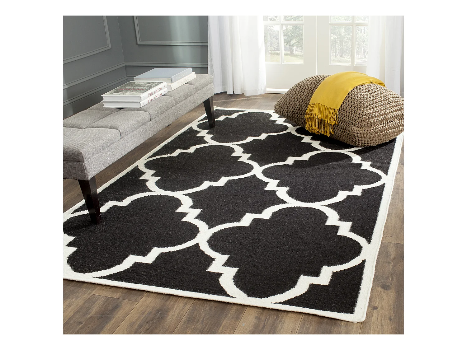 Tapis Noir/Neutre 122 X 183 cm - Nadia