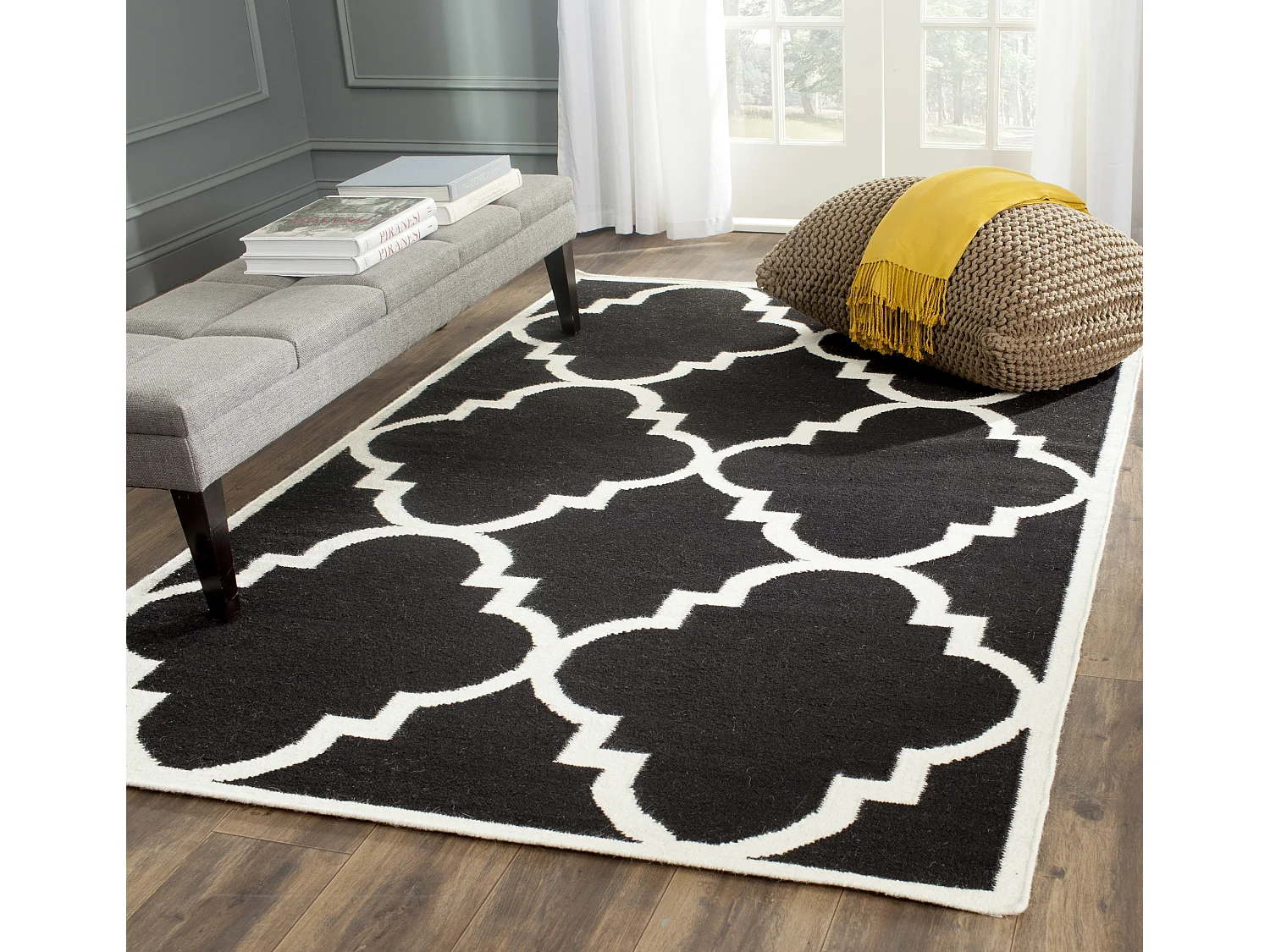 Tapis Noir/Neutre 122 X 183 cm - Nadia