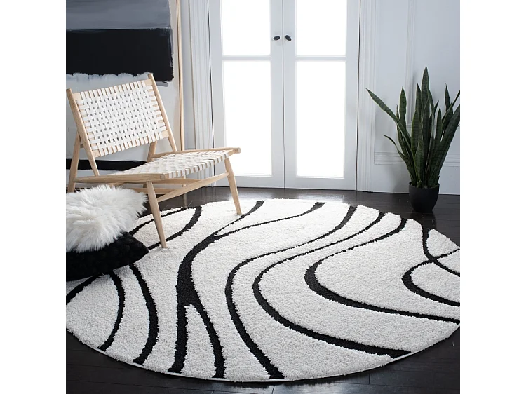 Tapis IVOIRE/NOIR 152 X 152 cm - Naples