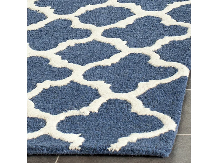 Tapis Bleu Marine/Neutre 61 X 91 cm - Bessa