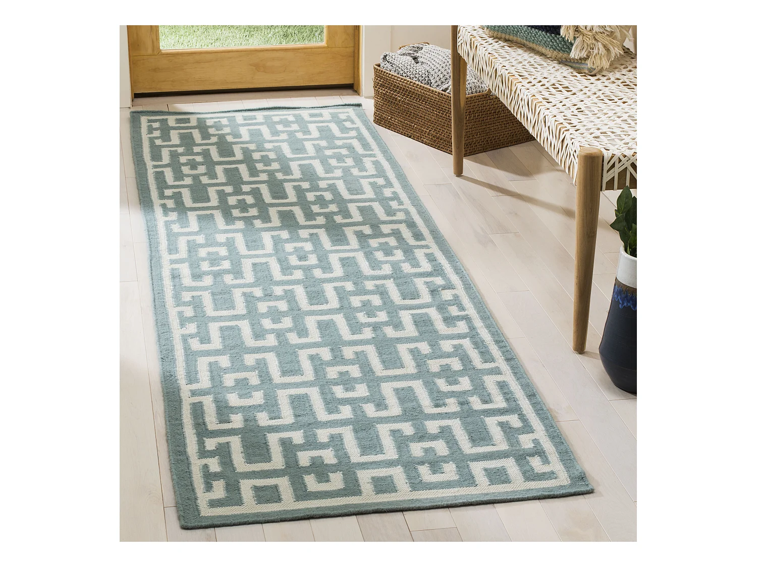 Tapis Vert/Neutre 76 X 244 cm - Safi