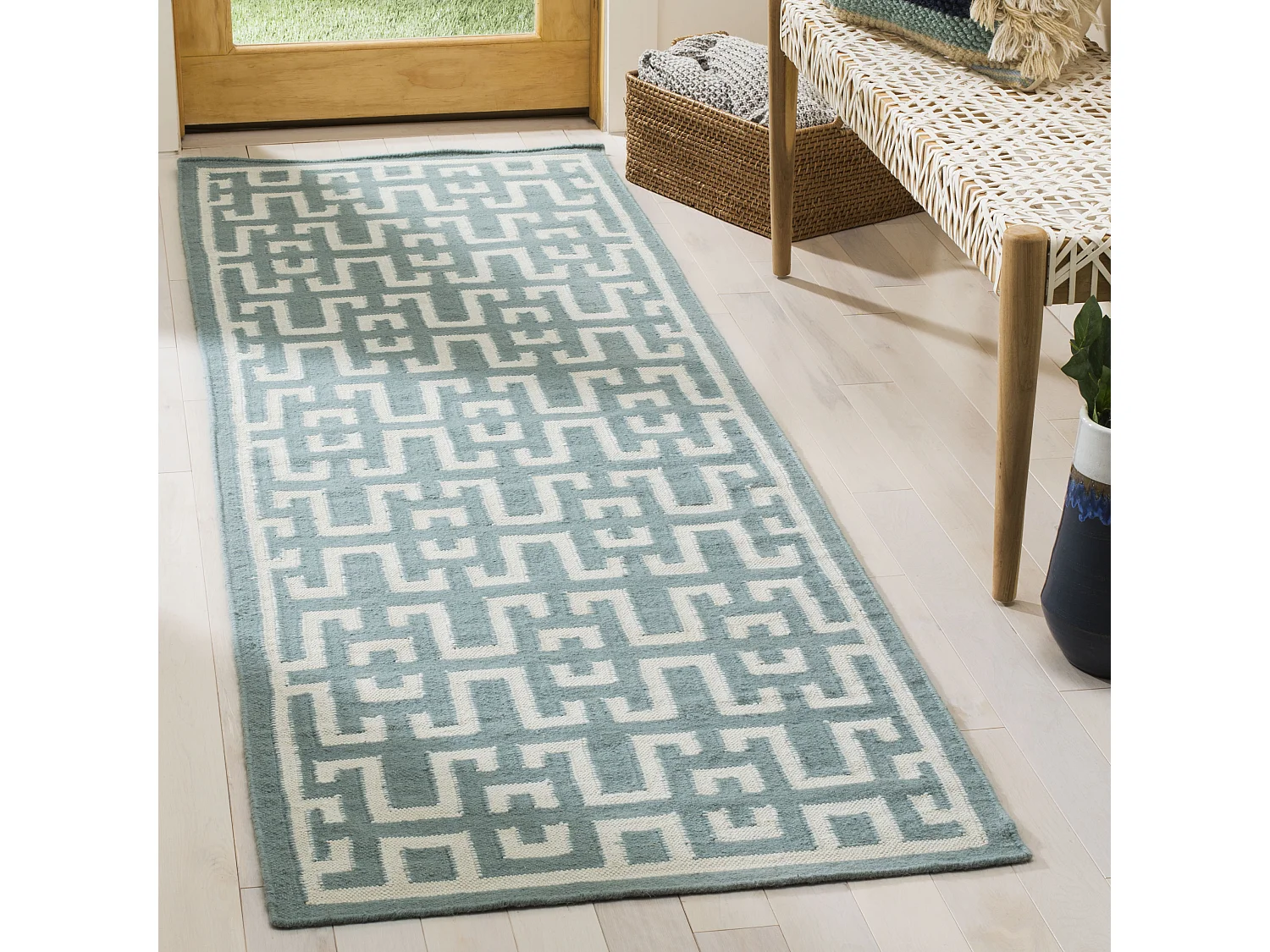 Tapis Vert/Neutre 76 X 244 cm - Safi