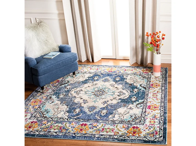 Tapis Bleu Marine/Bleu 201 X 201 cm - Milà