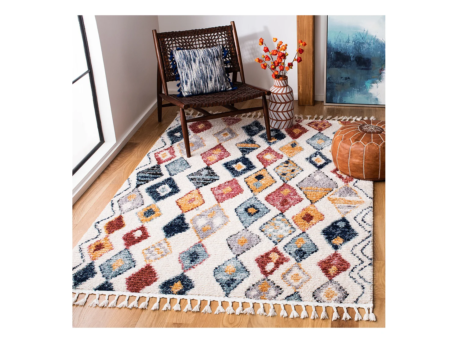 Tapis Neutre/Multicolore 122 X 183 cm - Scarlet