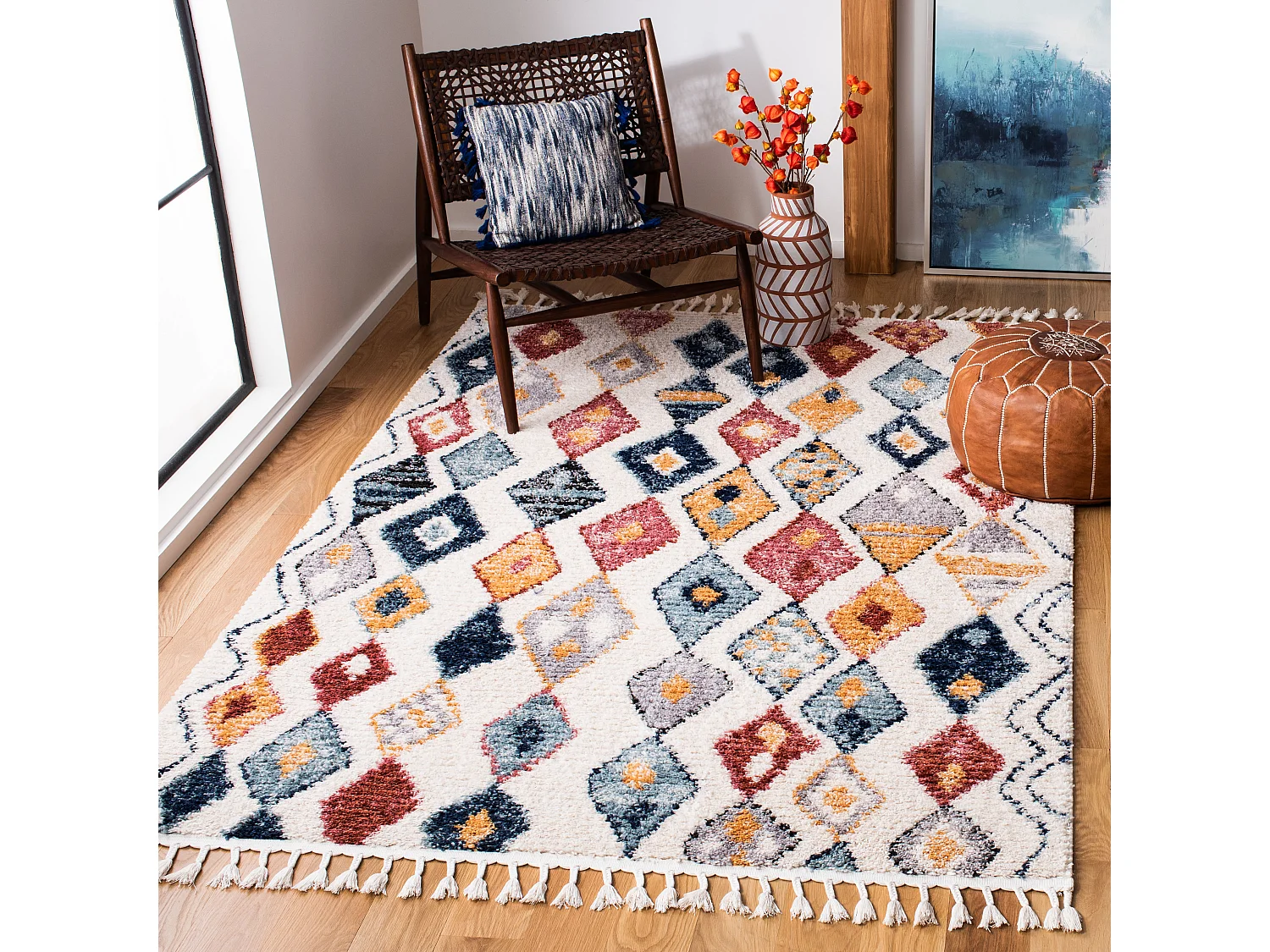 Tapis Neutre/Multicolore 122 X 183 cm - Scarlet