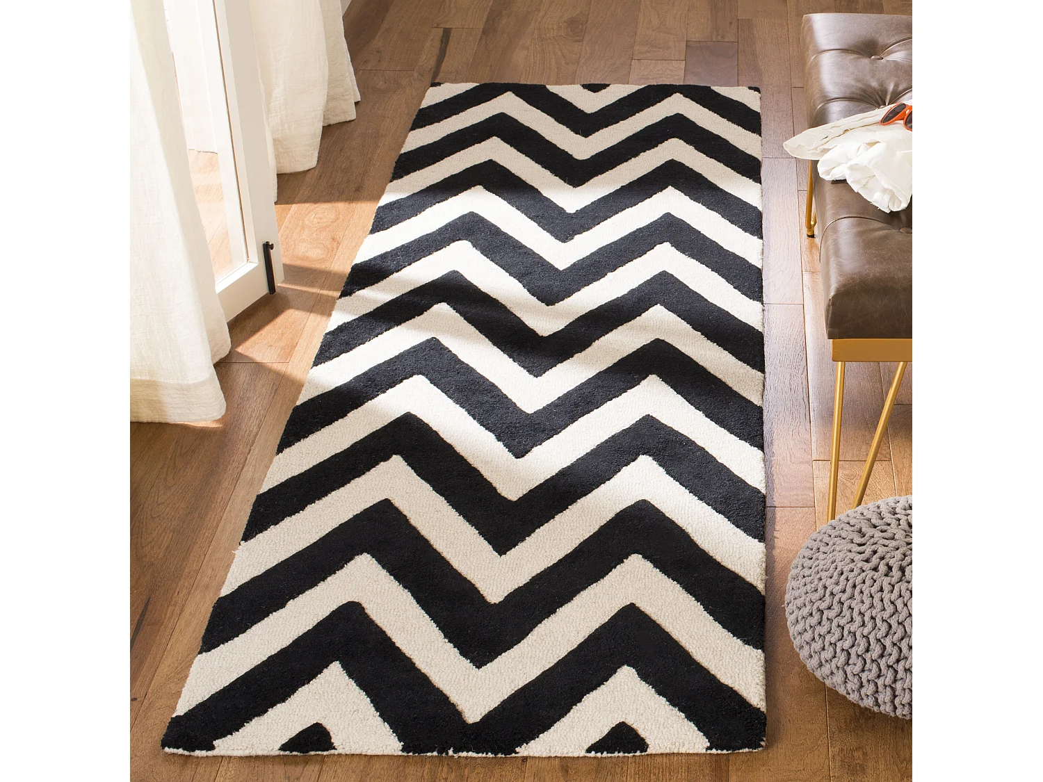 Tapis Noir/Neutre 76 X 244 cm - Stella