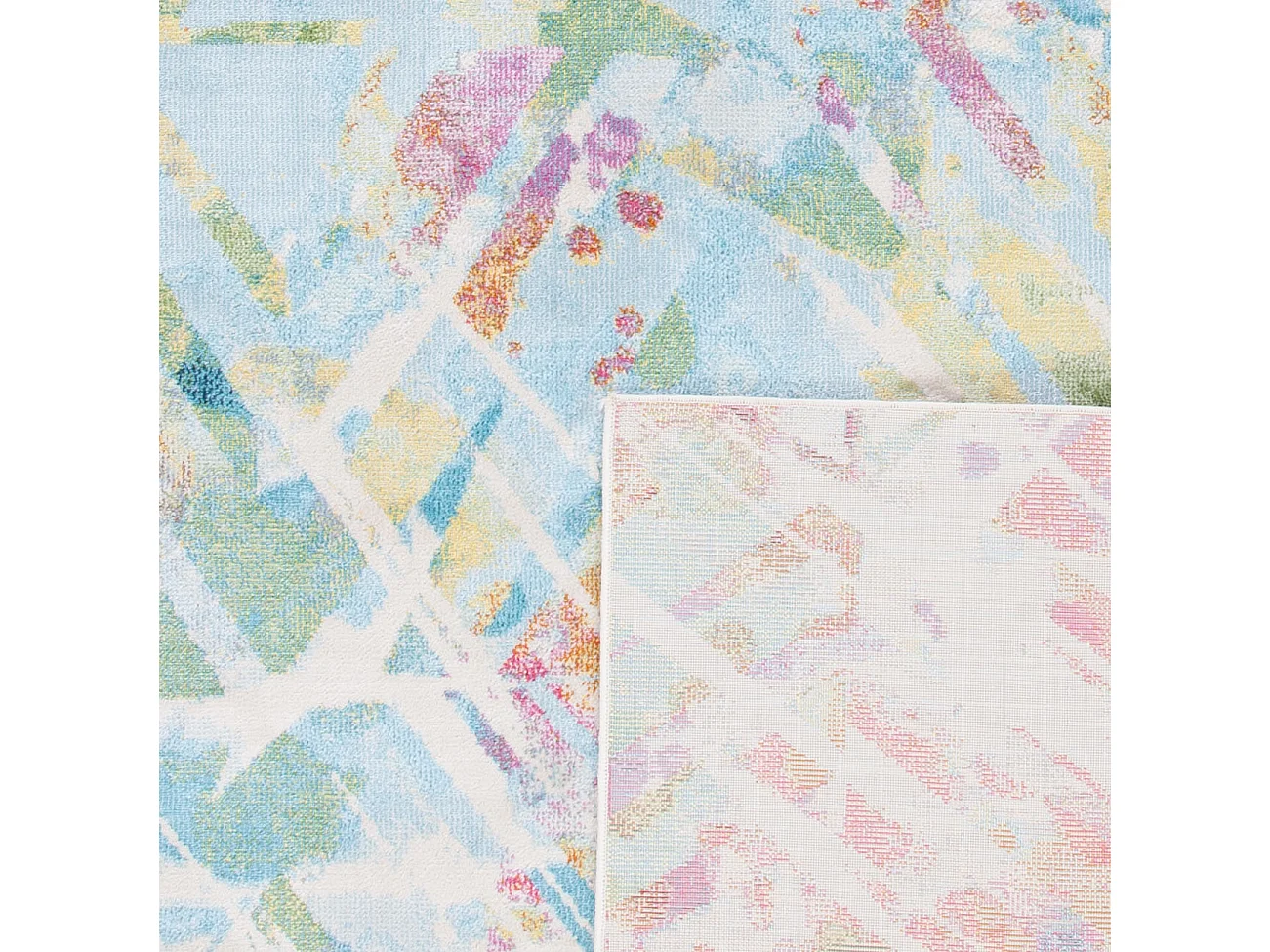 Tapis Neutre/Bleu 122 X 183 cm - Lily