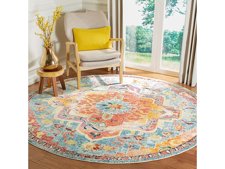 Tapis Bleu/Orange 213 X 213 cm - Desi