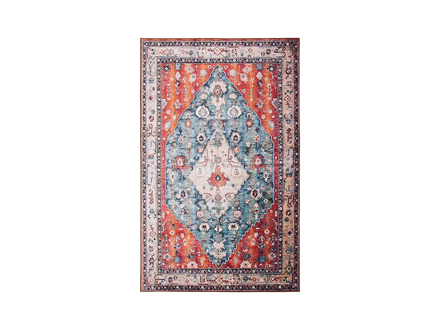 Tapis Beige/Bleu 152 X 244 cm - Fauna