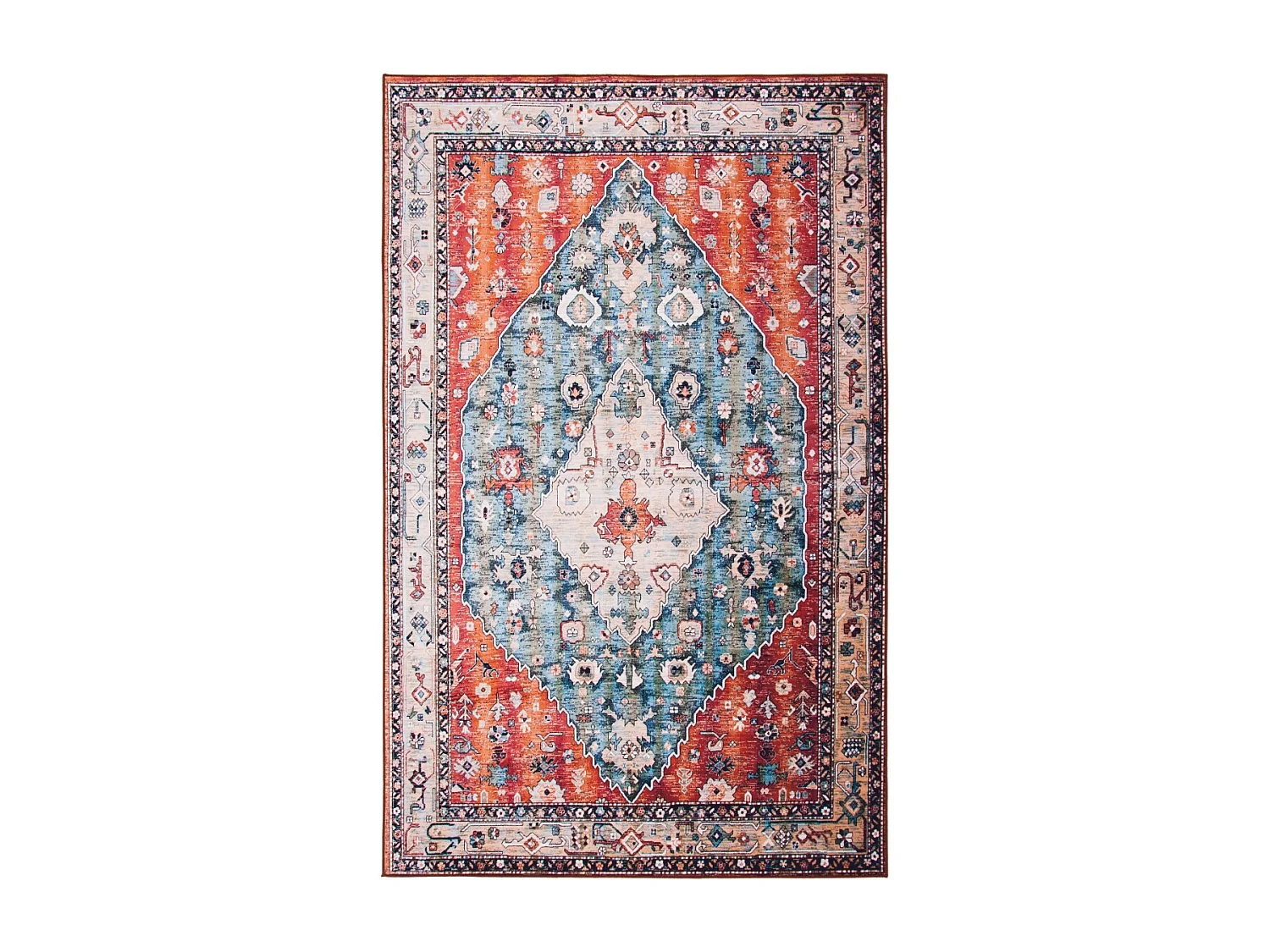 Tapis Beige/Bleu 152 X 244 cm - Fauna