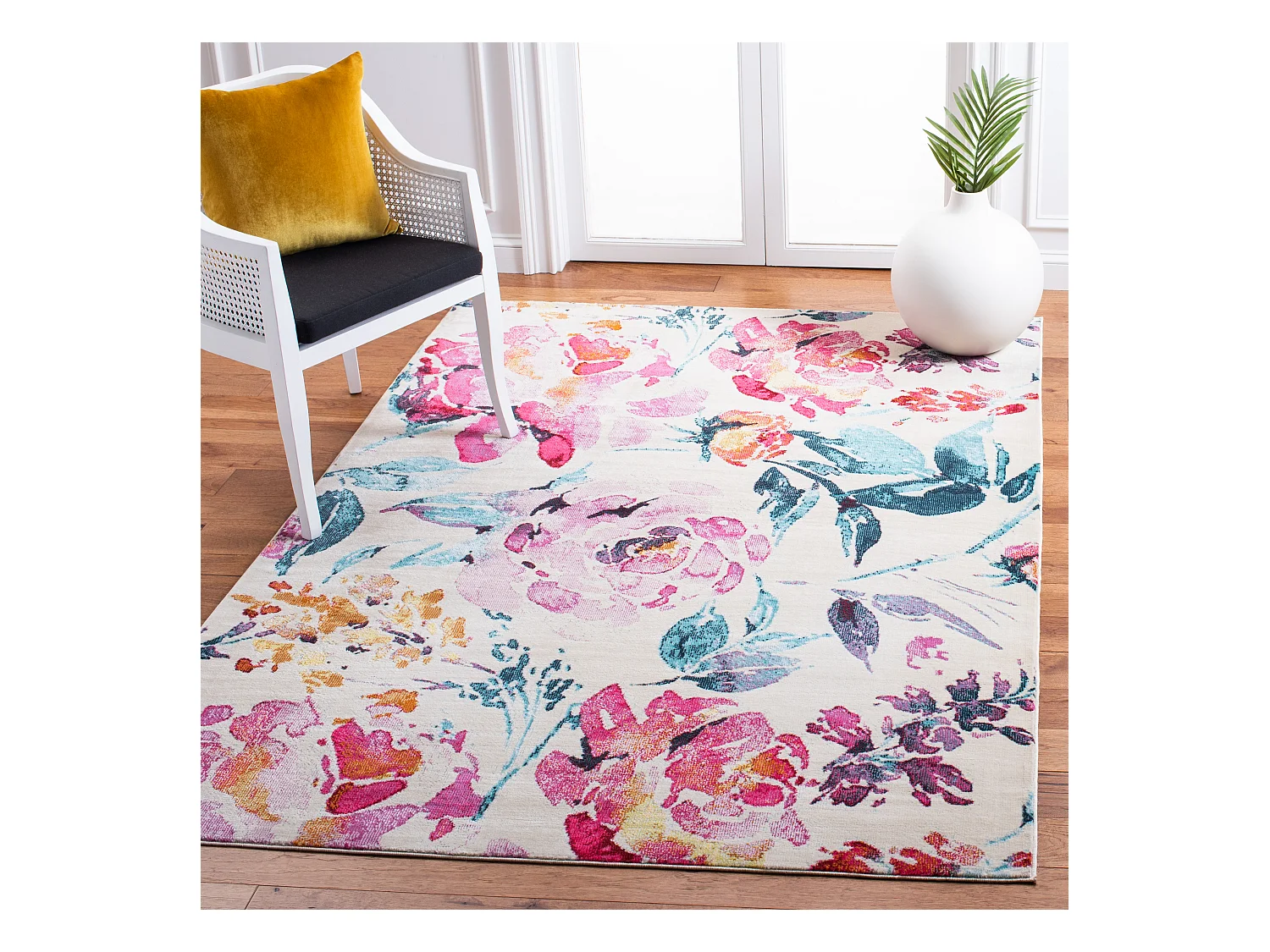 Tapis Neutre/Rose 122 X 183 cm - Emersyn