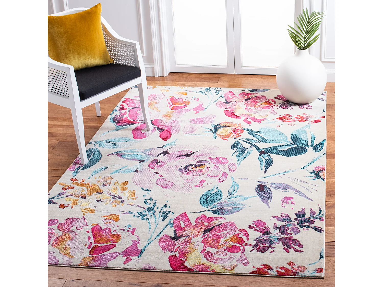 Tapis Neutre/Rose 122 X 183 cm - Emersyn