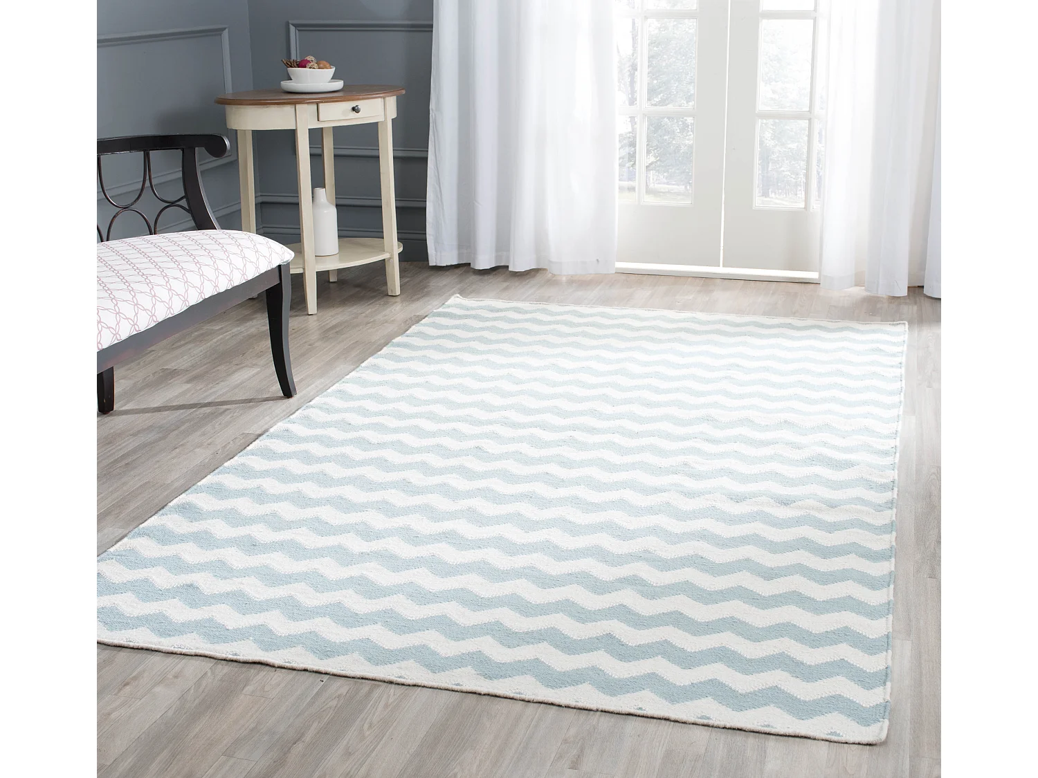 Tapis Neutre/Bleu 122 X 183 cm - Blair