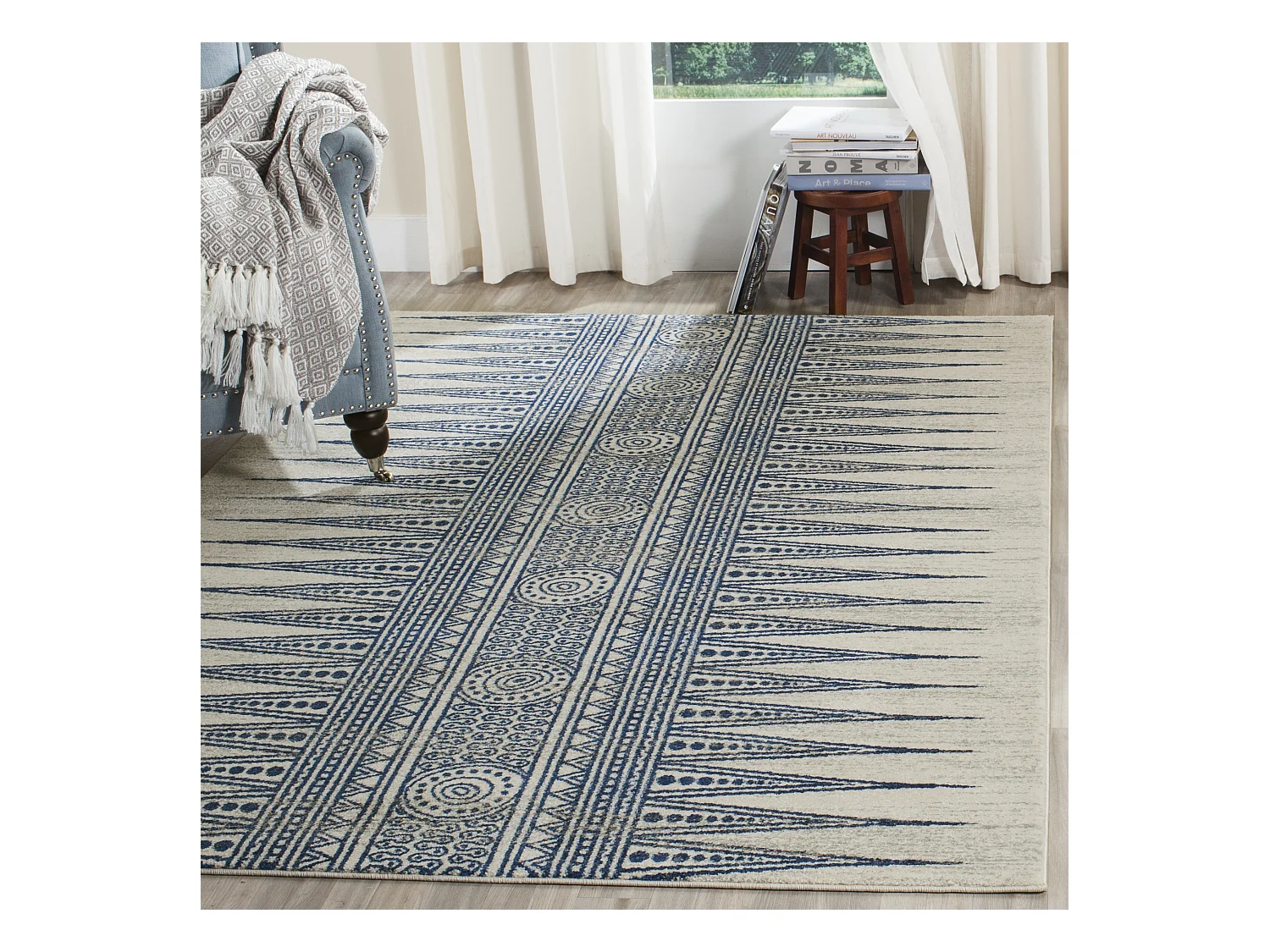 Tapis Neutre/Bleu 155 X 229 cm - Gianna