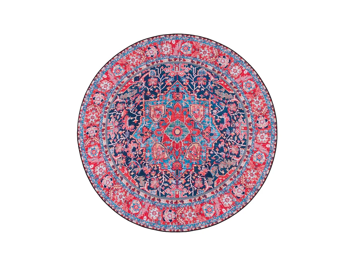 Tapis Bleu Marine/Rouge 183 X 183 cm - Isabeau