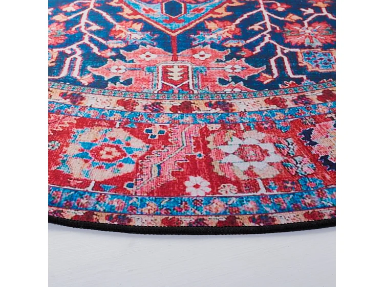 Tapis Bleu Marine/Rouge 183 X 183 cm - Isabeau
