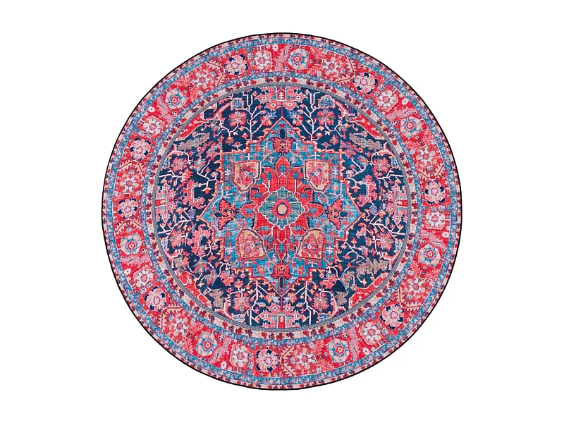 Tapis Bleu Marine/Rouge 183 X 183 cm - Isabeau