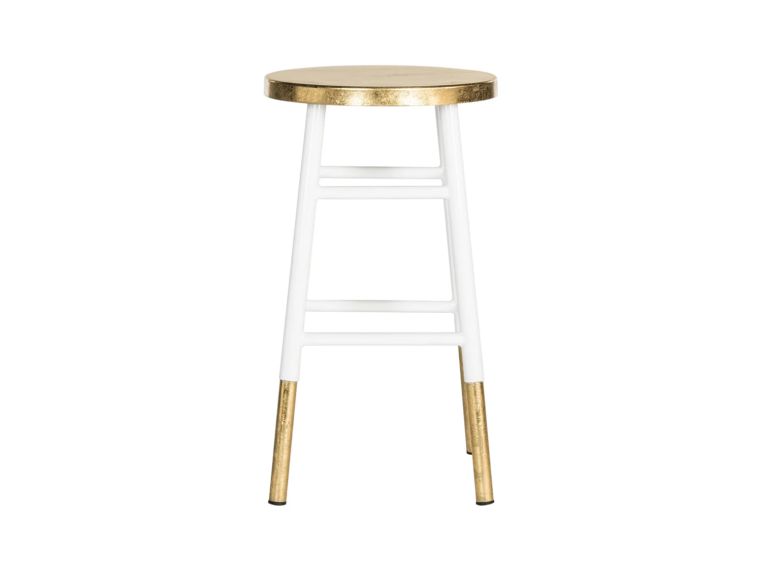 Tabouret de bar & de comptoir Blanc et or 34 X 34 X 60.96 cm - Sallie