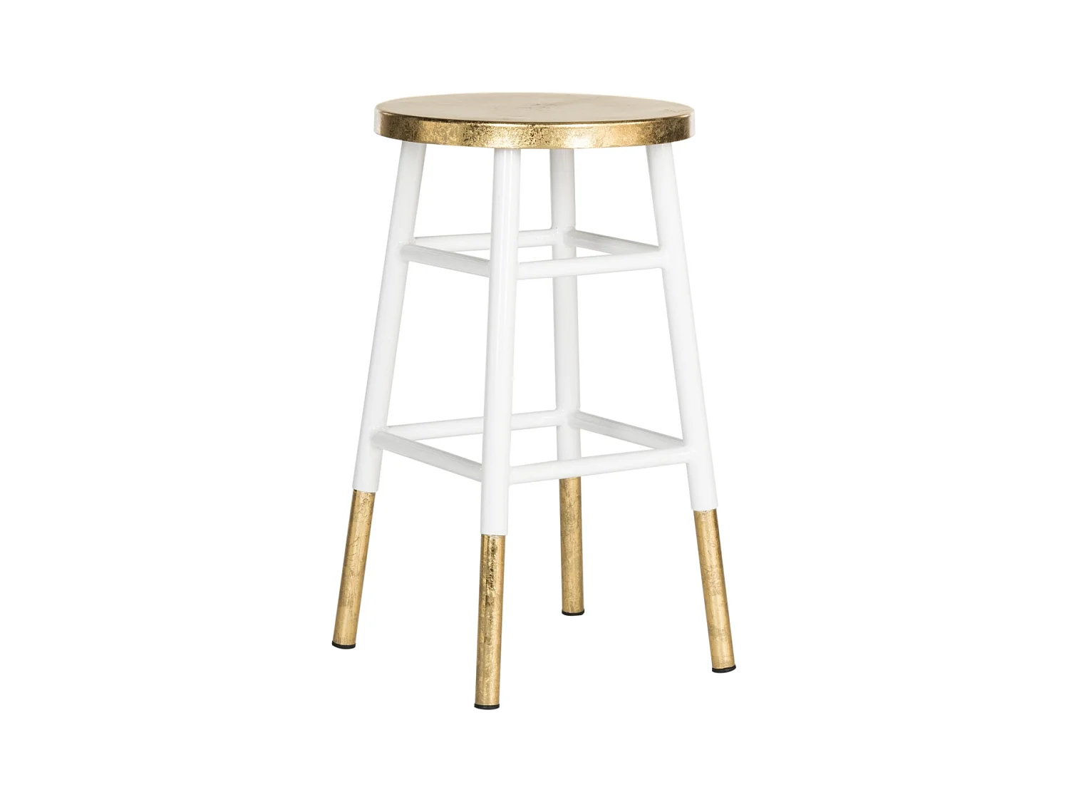 Tabouret de bar & de comptoir Blanc et or 34 X 34 X 60.96 cm - Sallie