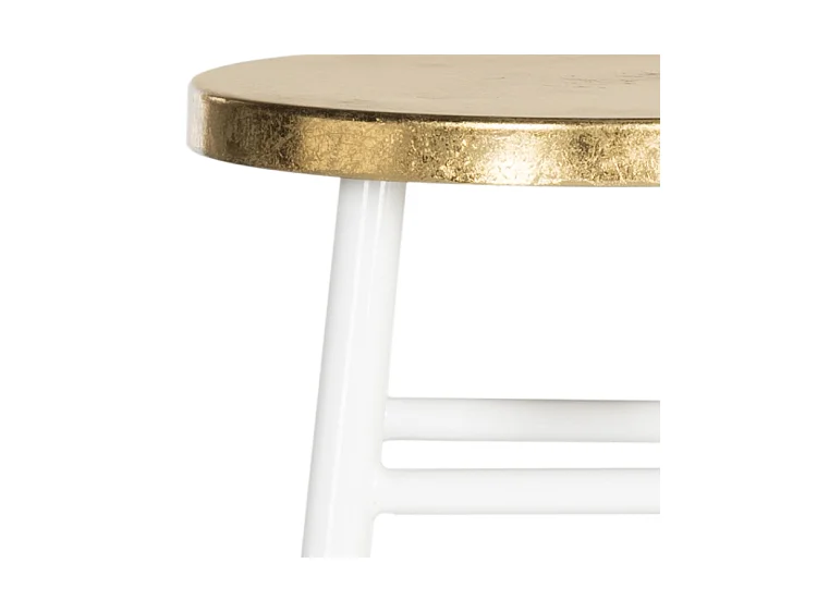 Tabouret de bar & de comptoir Blanc et or 34 X 34 X 60.96 cm - Sallie