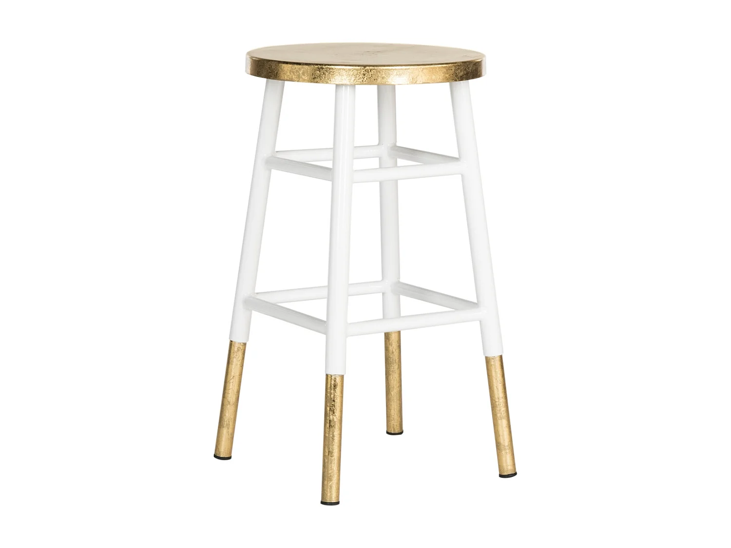 Tabouret de bar & de comptoir Blanc et or 34 X 34 X 60.96 cm - Sallie