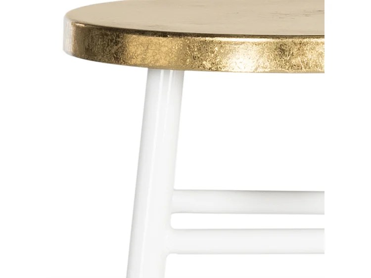 Tabouret de bar & de comptoir Blanc et or 34 X 34 X 60.96 cm - Sallie