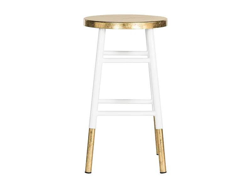 Tabouret de bar & de comptoir Blanc et or 34 X 34 X 60.96 cm - Sallie