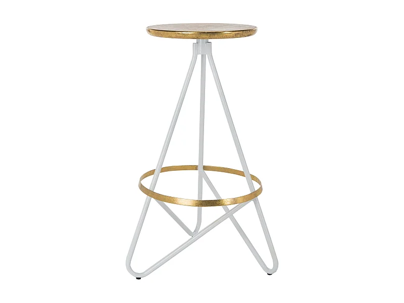 Tabouret de bar & de comptoir Or et blanc 43 X 46 X 76.2 cm - Olar