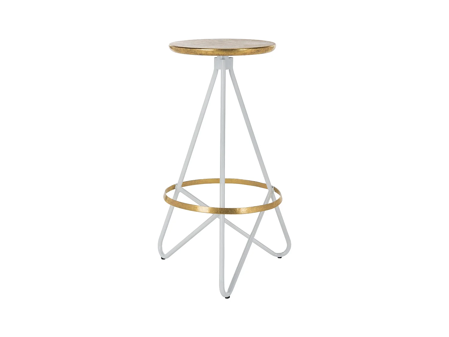 Tabouret de bar & de comptoir Or et blanc 43 X 46 X 76.2 cm - Olar