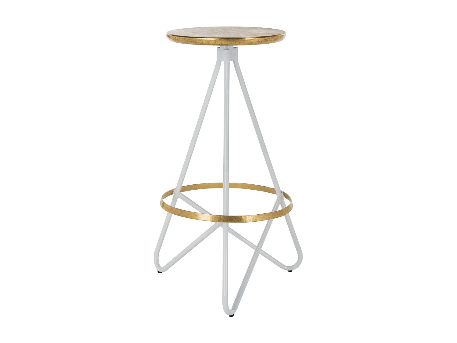 Tabouret de bar & de comptoir Or et blanc 43 X 46 X 76.2 cm - Olar