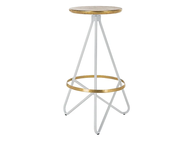Tabouret de bar & de comptoir Or et blanc 43 X 46 X 76.2 cm - Olar