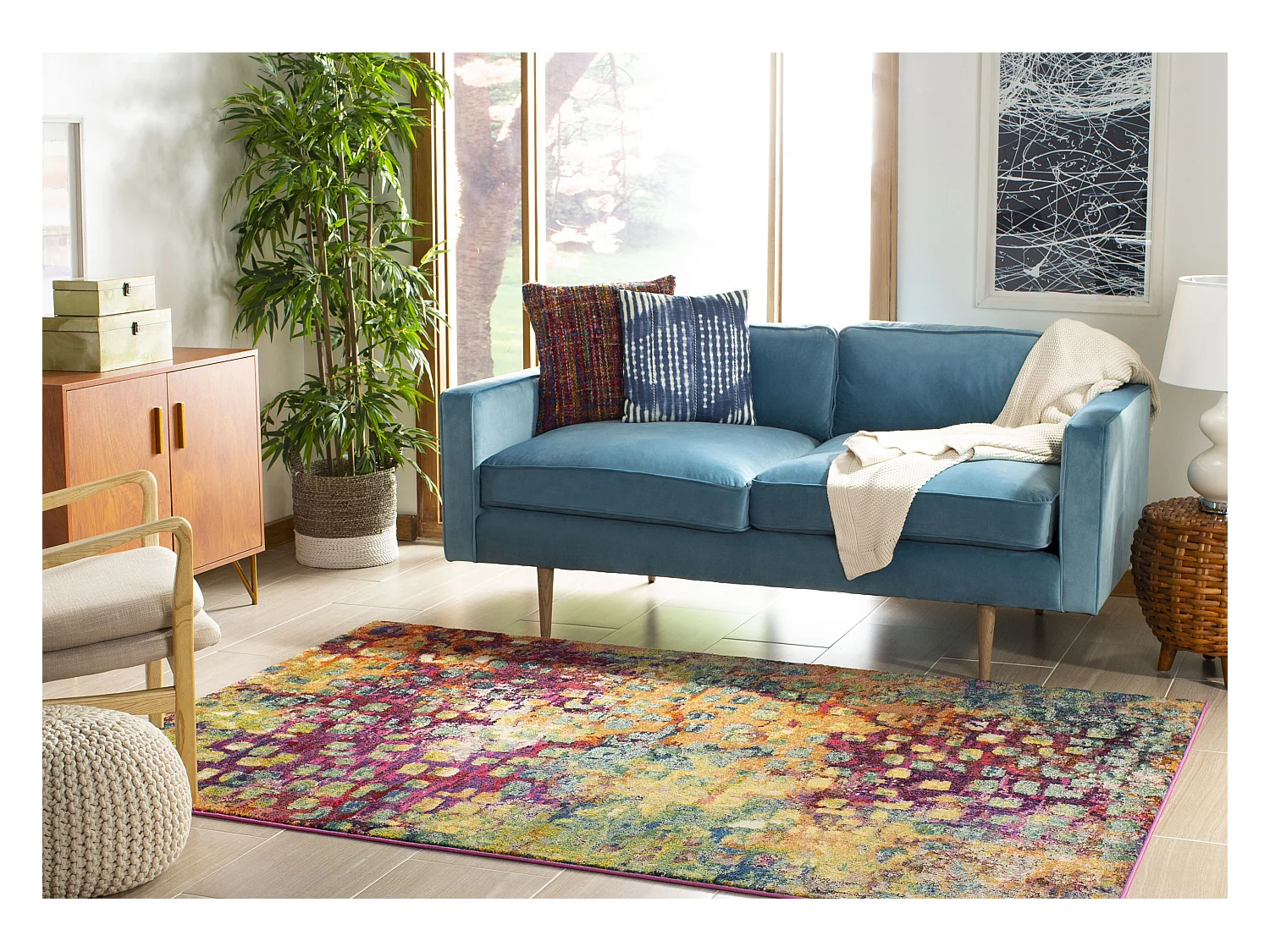 Tapis Rose/Multicolore 235 x 335 cm - Alec