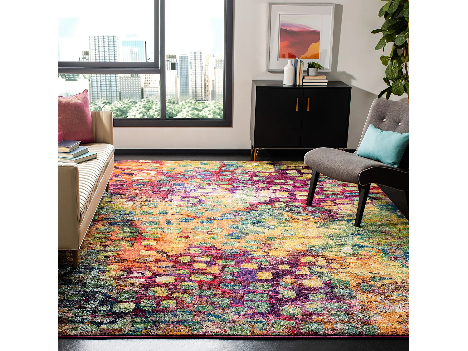 Tapis Rose/Multicolore 235 x 335 cm - Alec