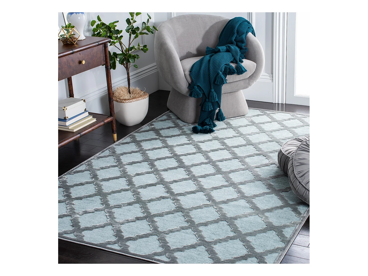 Tapis Gris/Vert 122 X 170 cm - Anguilla