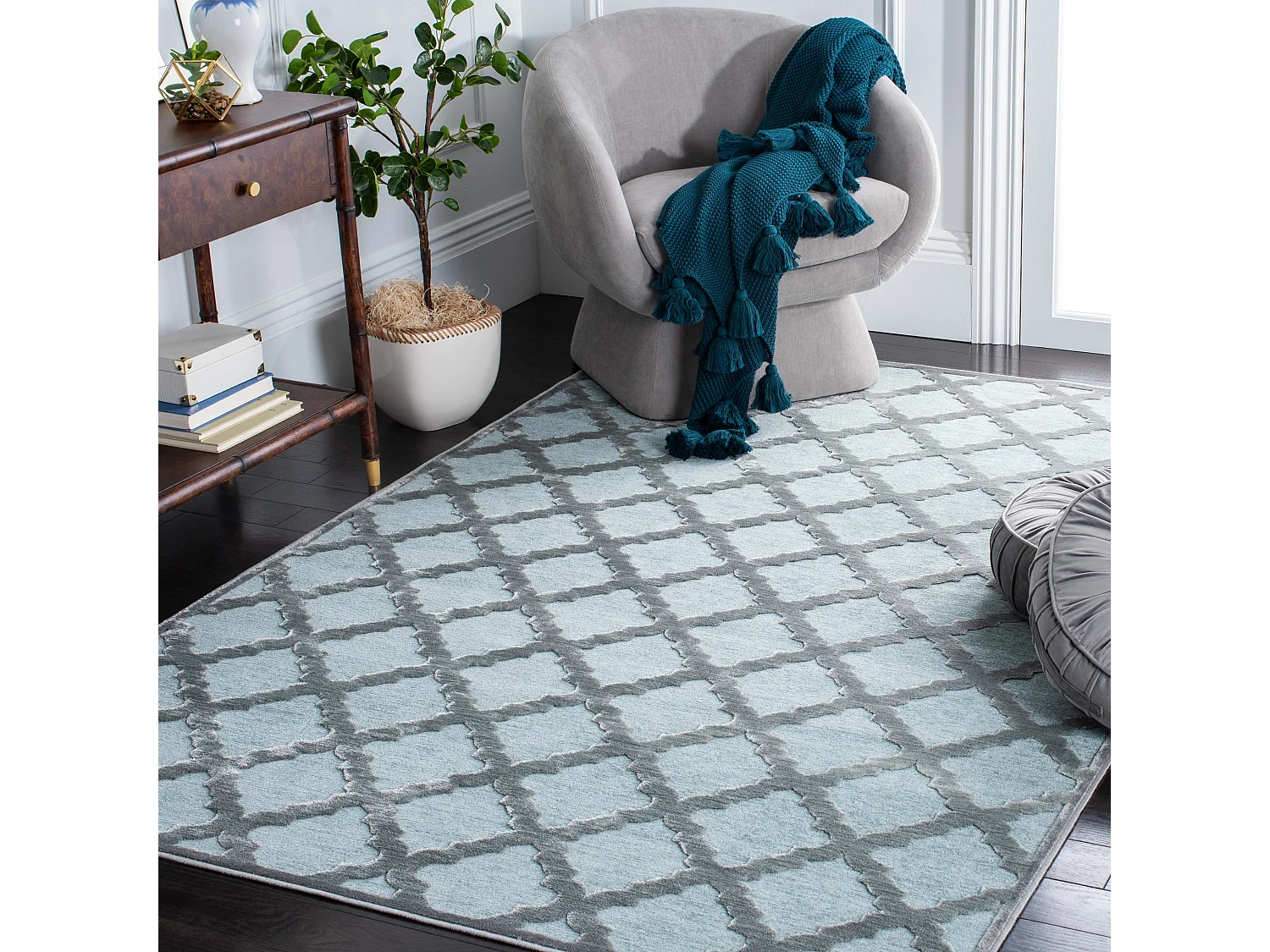 Tapis Gris/Vert 122 X 170 cm - Anguilla