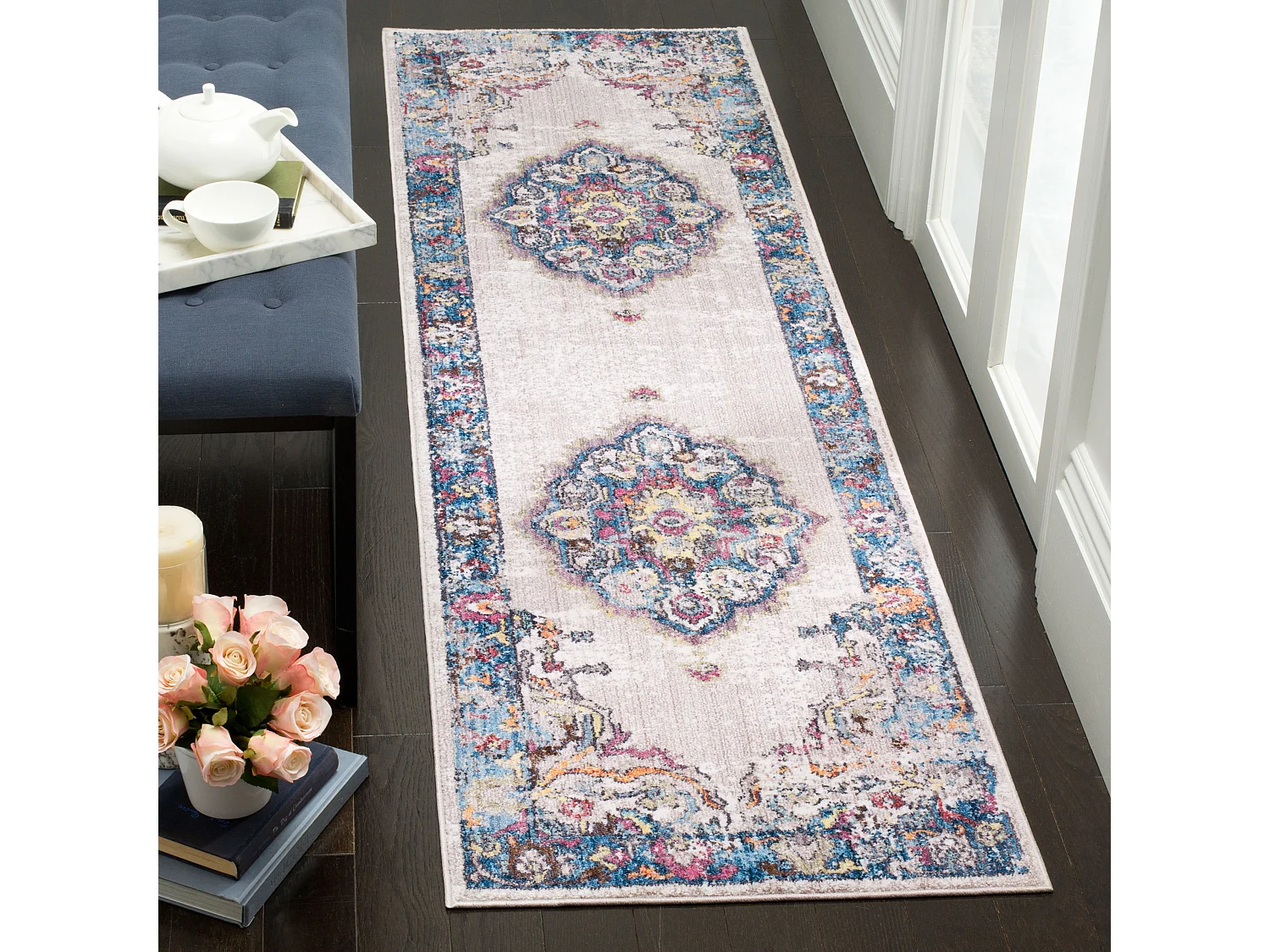 Tapis Gris/Bleu 69 X 244 cm - Malani
