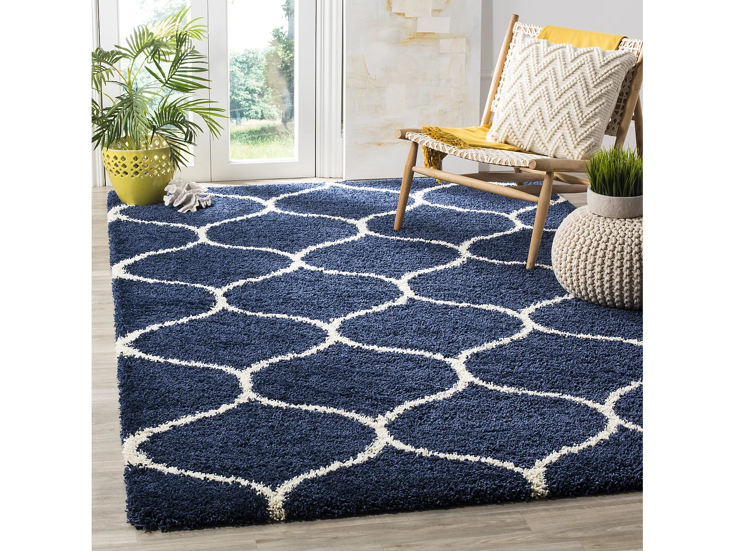 Tapis Bleu Marine/Neutre 183 X 274 cm - Zoey