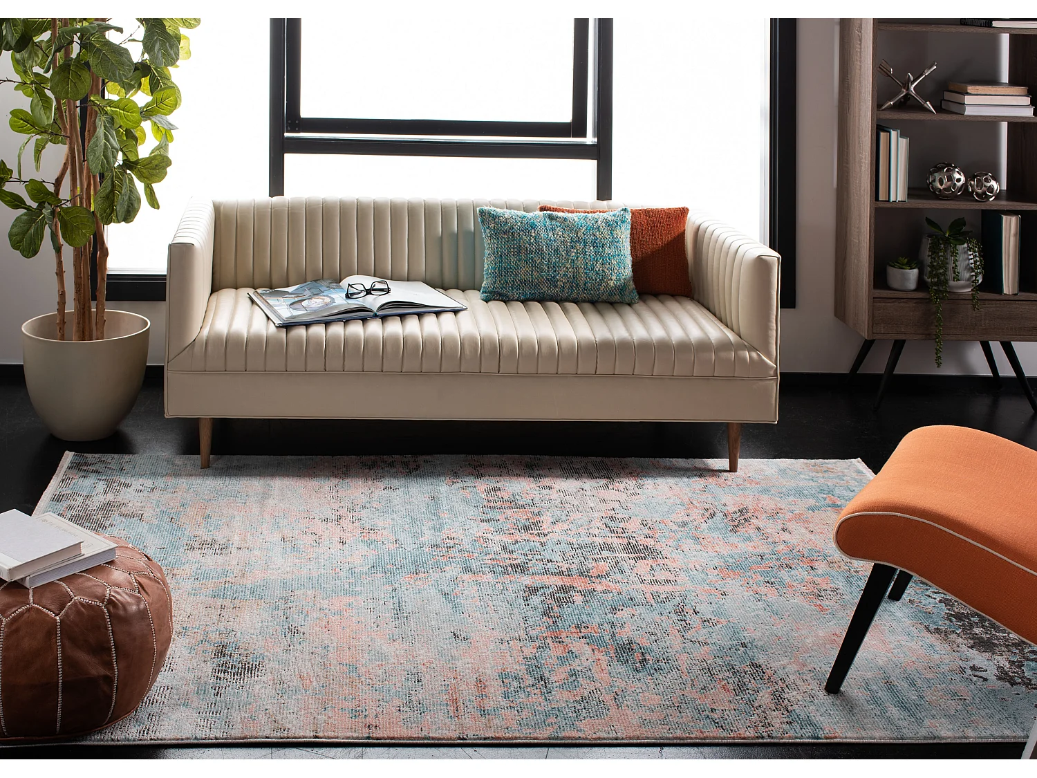 Tapis Bleu/Neutre 122 X 183 cm - Tiffany