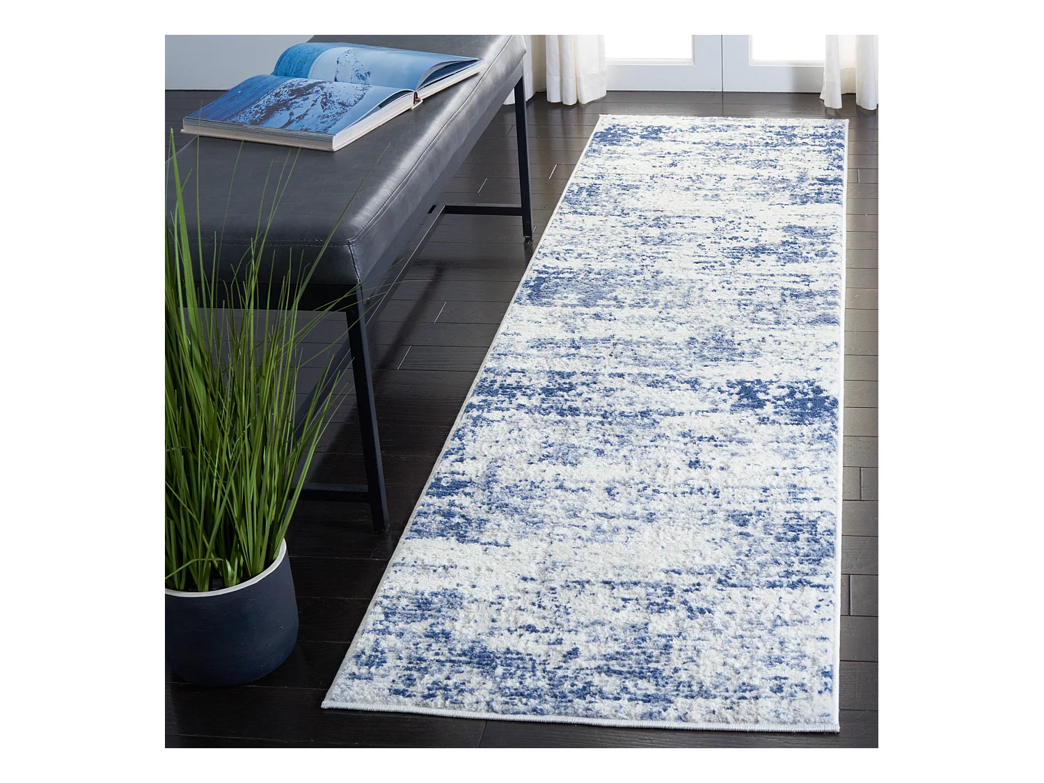 Tapis Ivoire/Marine 66 X 183 cm - Senata