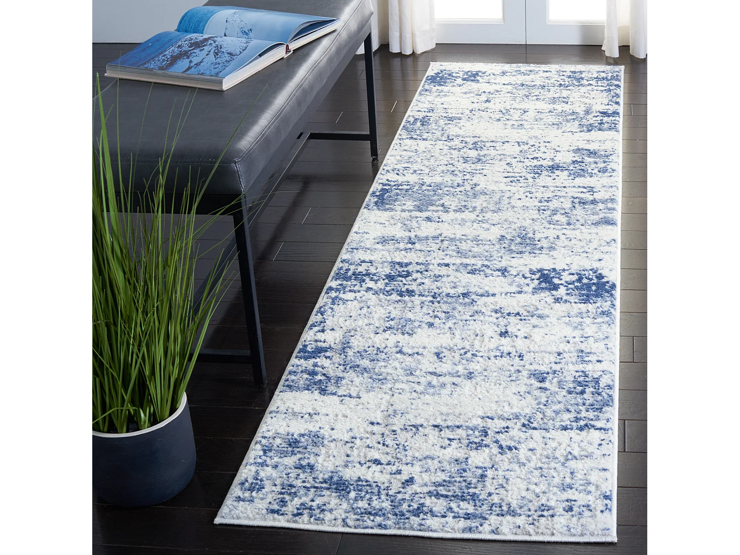 Tapis Ivoire/Marine 66 X 183 cm - Senata