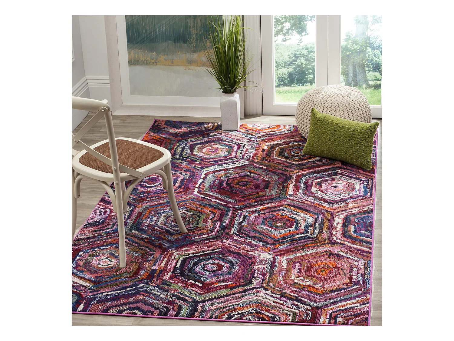 Tapis Rose/Multicolore 155 X 231 cm - Mattia